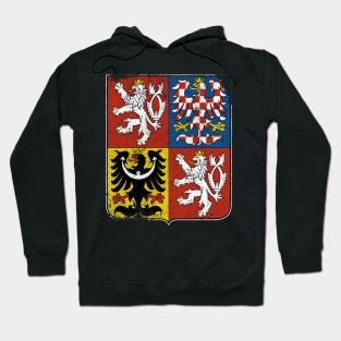 Vintage/Distressed-Style Czech Republic Crest Hoodie